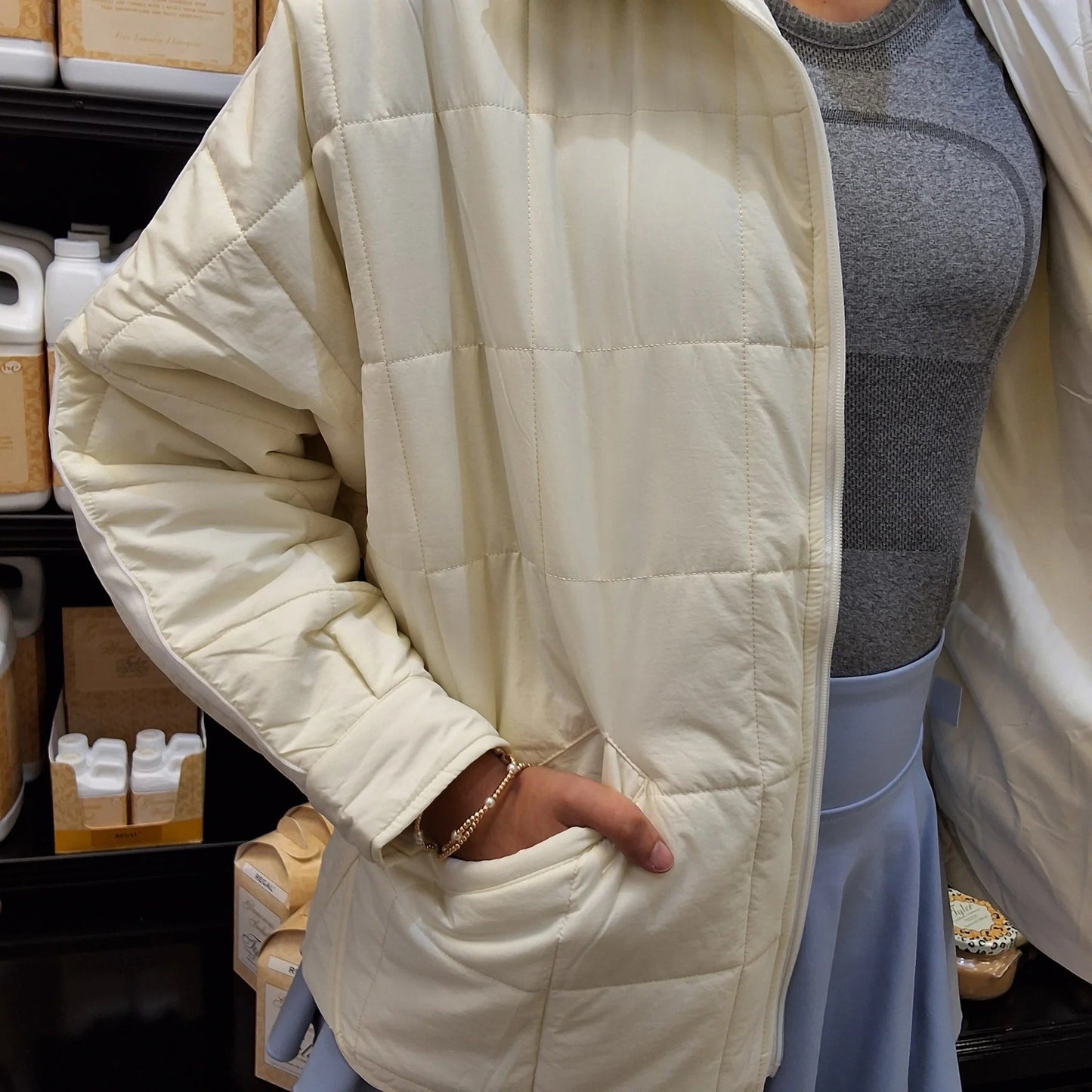 SQUARES ZIPPER JACKET
