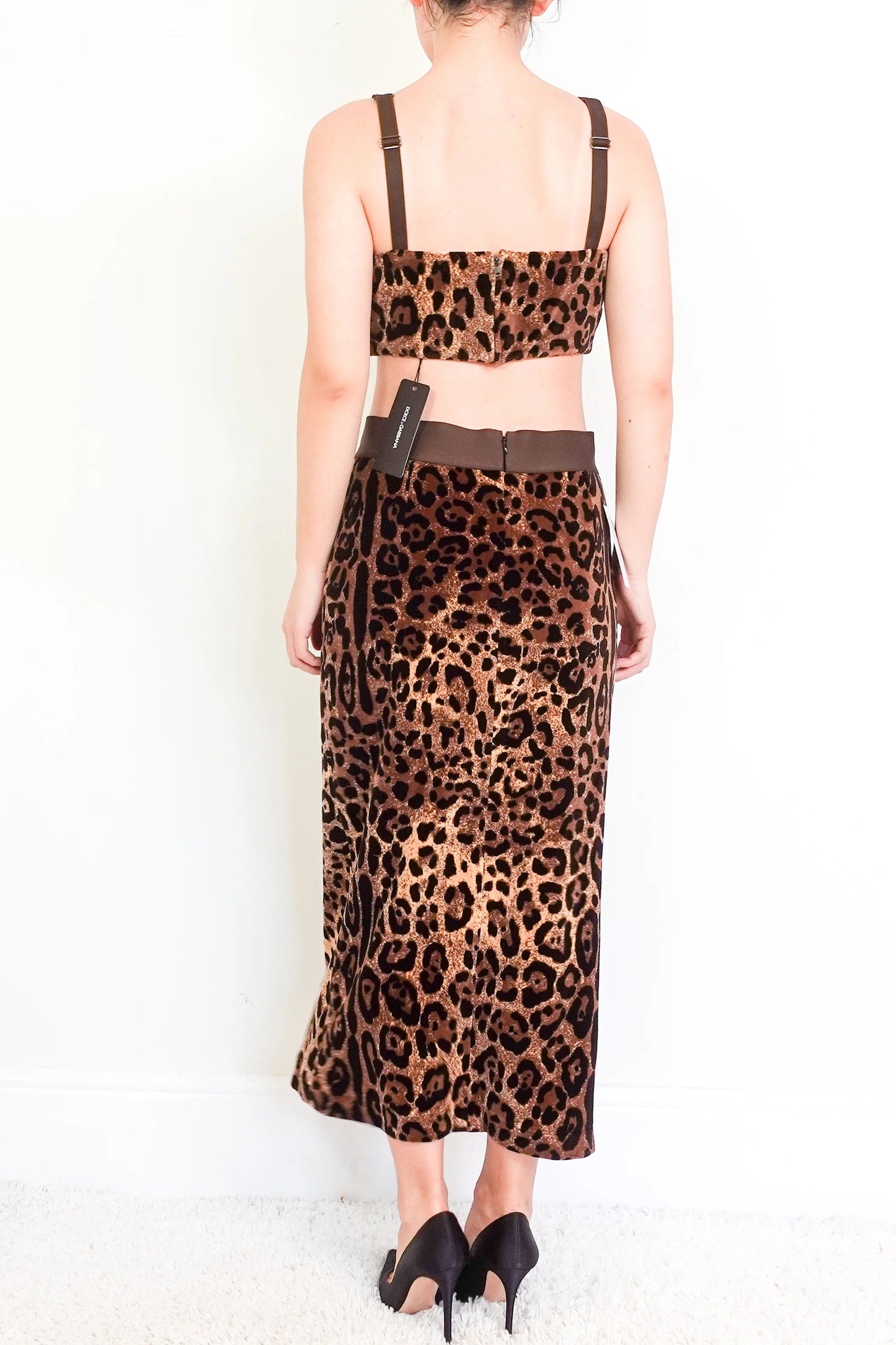 leopard print skirt and top